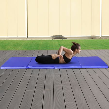 Tappetino yoga pieghevole multifunzionale e antiscivolo 240x117x5cm Blu
