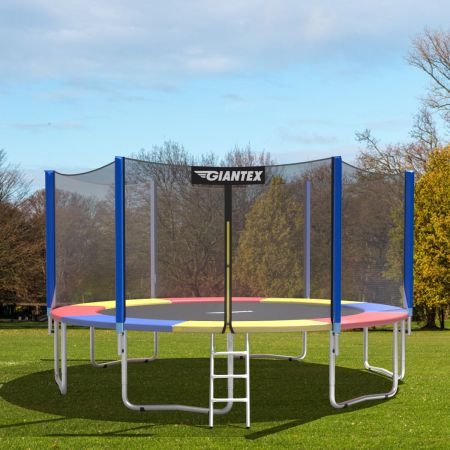 Bordo copri-molle per trampolino 305cm, Copri-molle sostitutivo ampio 30,5 cm con struttura sicura, Rosso e giallo