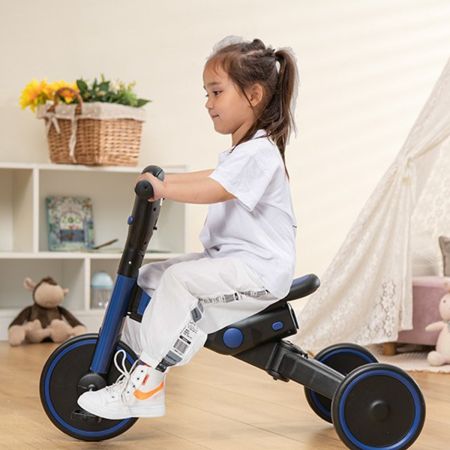 Triciclo 3-in-1 con maniglia di spinta regolabile, Trike con pedali staccabili per bambini 18-72 mesi Rosa/Blu