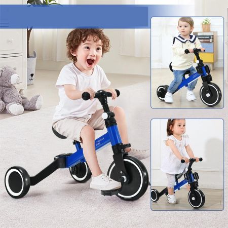 Triciclo convertibile per bambini con sedile e manubrio regolabili, Triciclo giocattolo per bambine