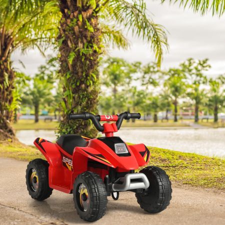 Costaway Quad cavalcabile alimentato a batteria 6V con velocità massima 4,6 km/h, Mini quad ATV per bambini Rosso