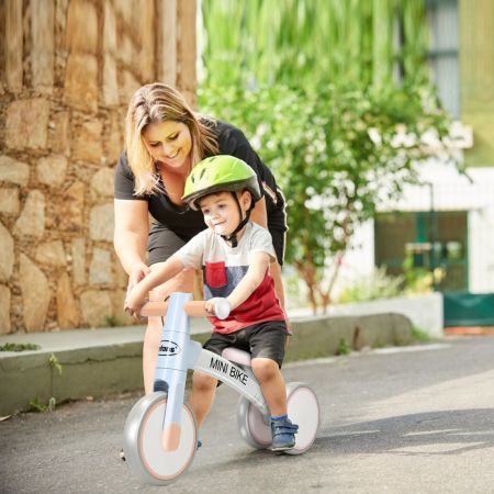 Costway Bicicletta equilibrio per bambini 1-3 anni con 3 ruote silenziose, Bici perfetta senza pedali per bambini Blu