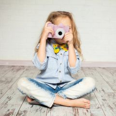 Costway Videocamera digitale per bambini da 3-10 anni con schermo HD, scheda di memoria da 16GB, Funzione selfie, Rosa