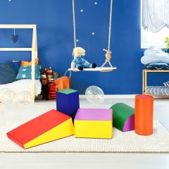 Costway Set di 5 blocchi giocattoli per bambini con diverse forme e colori Set da gioco in schiuma per arrampicata