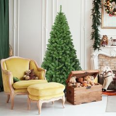 Costway Albero di Natale 180 cm aghi in PVC di alta qualità, Albero di Natale non illuminato con 1000 rami