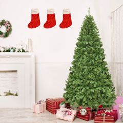 Costway Albero di Natale non illuminato 230 cm, Abete artificiale con cerniere e aghi in PVC per casa e ufficio
