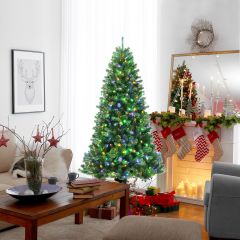 Costway Albero di Natale artificiale 180cm con 9 modalità e 350 luci LED, Albero di Natale artificiale con telecomando
