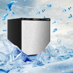Costway Mini freezer portatile in acciaio inox con porta singola reversibile, Congelatore per casa dormitorio e ufficio