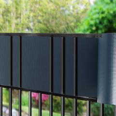 Costway Rivestimento per cancello in PVC 35 m x 19 cm con 20 clip, Striscia di protezione 630 g/m2, Grigio scuro