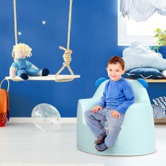 Costway Divano per bambini 9 mesi – 3 anni, Poltrona con tessuto di alta qualità e schiuma morbida, Blu