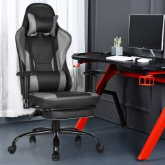 Sedia ergonomica da gaming con altezza regolabile e supporto, Sedia per computer girevole a 360° Rosso e nero