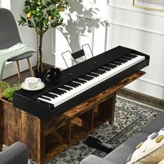 Costway Pianoforte digitale con 88 tasti pesati, Tastiera elettrica per principianti/adulti con alimentazione, Nero