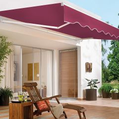 Costway Tenda da sole manuale retrattile 3x2,5m impermeabile, Tenda parasole per balcone resistente ai raggi UV