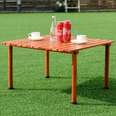Costway Tavolo di legno arrotolabile da campeggio pieghevole, tavolo da picnic portatile con borsa di trasporto, Marrone