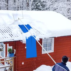 Costway Rastrello da neve in alluminio con 3 pali estensibili fino a 604 cm, Attrezzo per rimuovere la neve per tetto