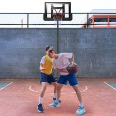 Costway Supporto anello da basket con altezza regolabile per interno ed esterno, Anello da basket per adolescenti e adulti