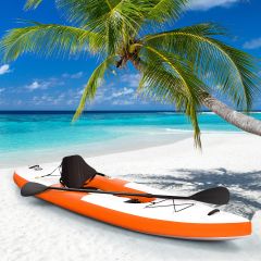 Costway Kayak gonfiabile per 1 persona con remi regolabili, Barca gonfiabile per professionisti e principianti Arancione