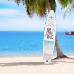 Costway Tavola da paddle gonfiabile con pagaia regolabile, Tavola da surf portatile per pesca e yoga 320x76x15cm Blu