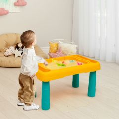 Costway Set tavolo attività 2 in 1 per bambini, Tavolo con mattoncini per interno ed esterno