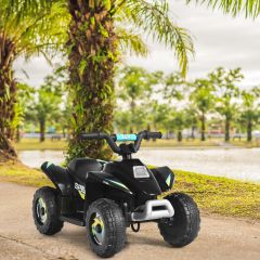 Costaway Quad cavalcabile alimentato a batteria 6V con velocità massima 4,6 km/h, Mini quad ATV per bambini Nero