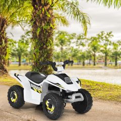 Costaway Quad cavalcabile alimentato a batteria 6V con velocità massima 4,6 km/h, Mini quad ATV per bambini Bianco