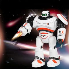 Costway Robot intelligente programmabile con telecomando, Robot giocattolo combattimento con proiettili Arancione