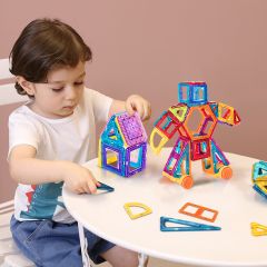 Costway Kit di giocattoli magnetici per bambini 106 pezzi di blocchi magnetici per bimbi in età prescolare