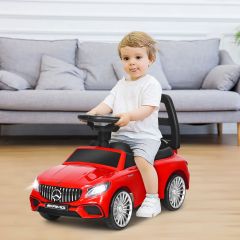 Costway Macchinina con fari LED per bambini, Mercedes Benz giocattolo con clacson musica, Rosso