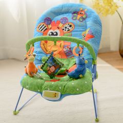 Costway Baby rocker con schienale regolabile Dondolo sedia per bambini con giocattoli e musica Carico 11kg Colorato
