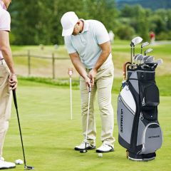 Costway Borsa da golf con 14 divisori borsa termica tasca impermeabile per oggetti di valore, Borsa per carrello da golf
