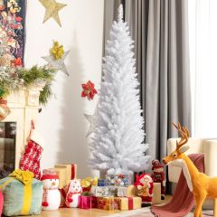 Costway Albero di Natale artificiale 180 cm con 340 aghi in PVC, Pino realistico non illuminato con base di metallo