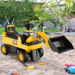 Escavatore per bambini con benna regolabile clacson pneumatici antiscivolo, Auto giocattolo da costruzione Giallo
