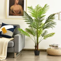 Palma Phoenix artificiale 1,3m con vaso di plastica, Pianta tropicale finta  per decorare ufficio e casa