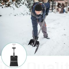 Costway Kit di pale da neve 3-in-1 con spazzola raschietto per ghiaccio, Set pala da neve portatile con asta in alluminio