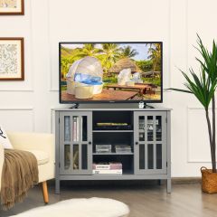 mobile di legno per TV con 2 ante e 3 mensole