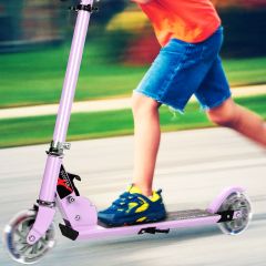 Costway Monopattino a 2 ruote pieghevole per bambini in alluminio altezza regolabile Viola