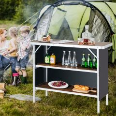 Tavolo da picnic portatile in alluminio con ripiani aperti ampio spazio, Tavolo pieghevole da campeggio Caffè
