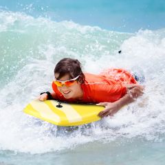 Tavola da surf con cinturino per piedi Bodyboard da surf per bambini/adulti 104x52x6cm Giallo