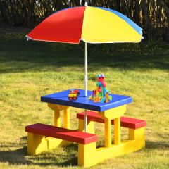 tavolo da picnic con parasole pieghevole