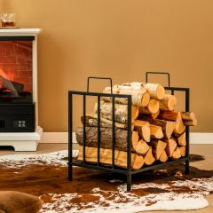 Costway Scaffale per legna da ardere con comoda maniglia e piedini rialzati, scaffale per legna per interni ed esterni