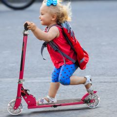 Monopattino a 2 ruote pieghevole per bambini in alluminio altezza regolabile Rosa