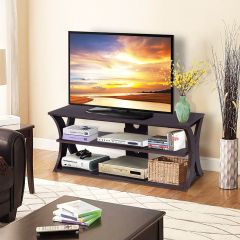 Supporto per televisori fino a 114cm con ripiani di stoccaggio aperti, Console TV multimediale soggiorno