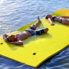 Tappeto galleggiante in schiuma con cuscino per piscina mare, Materassino galleggiante per rilassarsi