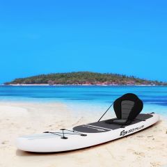 Costway Tavola gonfiabile da paddle con zaino e pompa manuale, Tavola da surf con accessori SUP 305x76x15cm Bianco