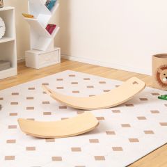 Tavole di equilibrio in legno da 2 pezzi per adulti bambini, Tavole di equilibrio per l’allenamento Naturale