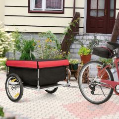Costway Carrello portapacchi per bicicletta pieghevole con ruote 40cm e capacità di peso 40kg, 136x75x60cm