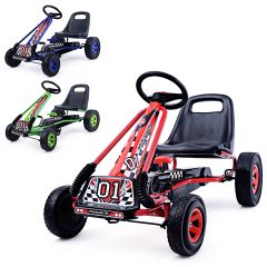 Go Kart per bambini a pedali regolabile Go kart con sedile in PP 91x59x61cm Blu/Rosso/Verde