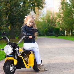 Costway Moto elettrica multifunzione per bambini da 36-95 mesi con led, 72x57x56cm Giallo