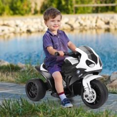 Costway Moto cavalcabile alimentata a batteria 6 V per bambini, Motocicletta a 3 ruote con musica e aspetto carino Nero
