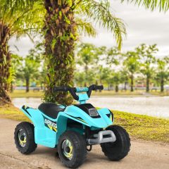 Costaway Quad cavalcabile alimentato a batteria 6V con velocità massima 4,6 km/h, Mini quad ATV per bambini Blu